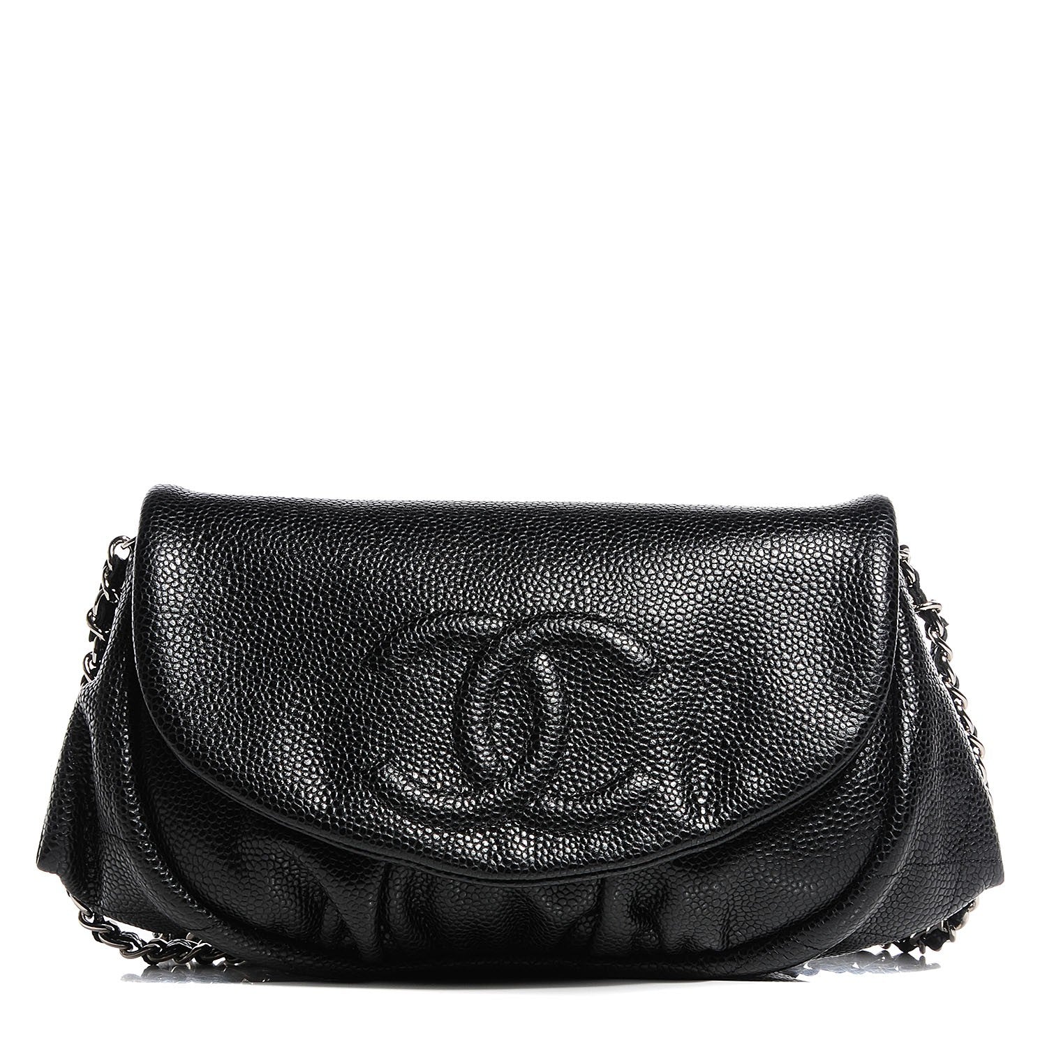 Chanel Caviar Half Moon Wallet On Chain WOC Black 1 of 9