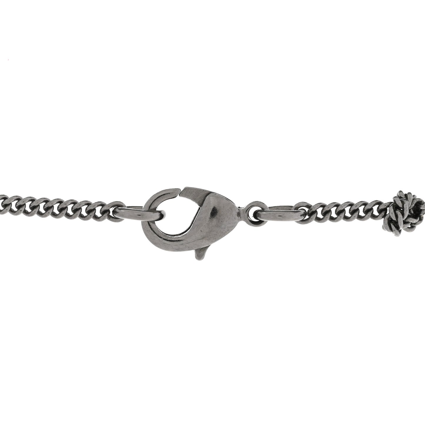 Baguette Crystal Large CC Necklace Silver Black