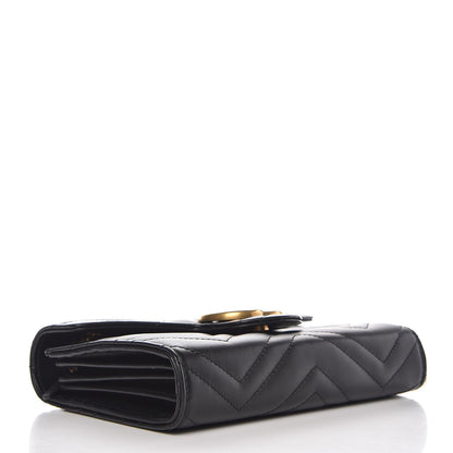 Gucci Calfskin Matelasse GG Marmont Chain Wallet Black 4 of 7