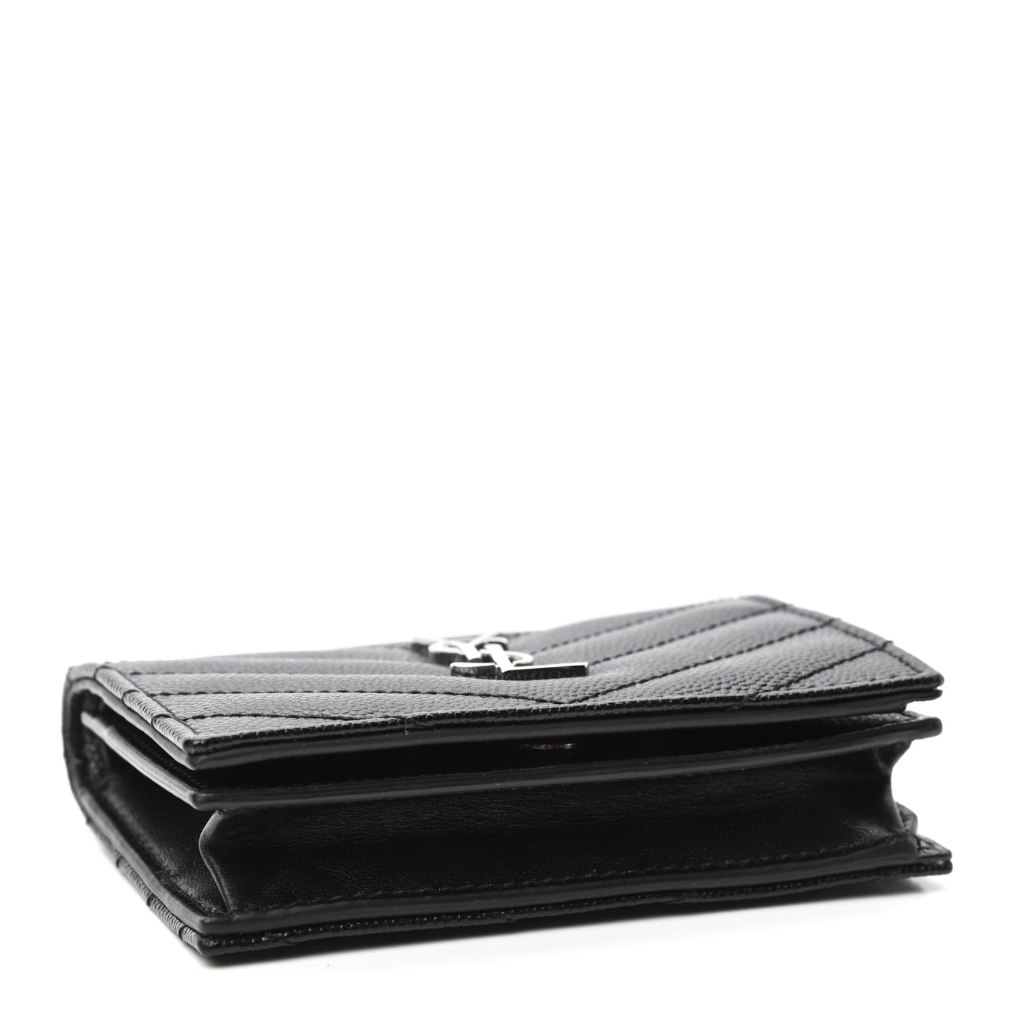 Grain De Poudre Matelasse Chevron Monogram Card Case Black