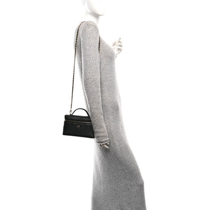 Chanel Goatskin Stitched Top Handle Slim Vanity With Chain Black 2 of 11