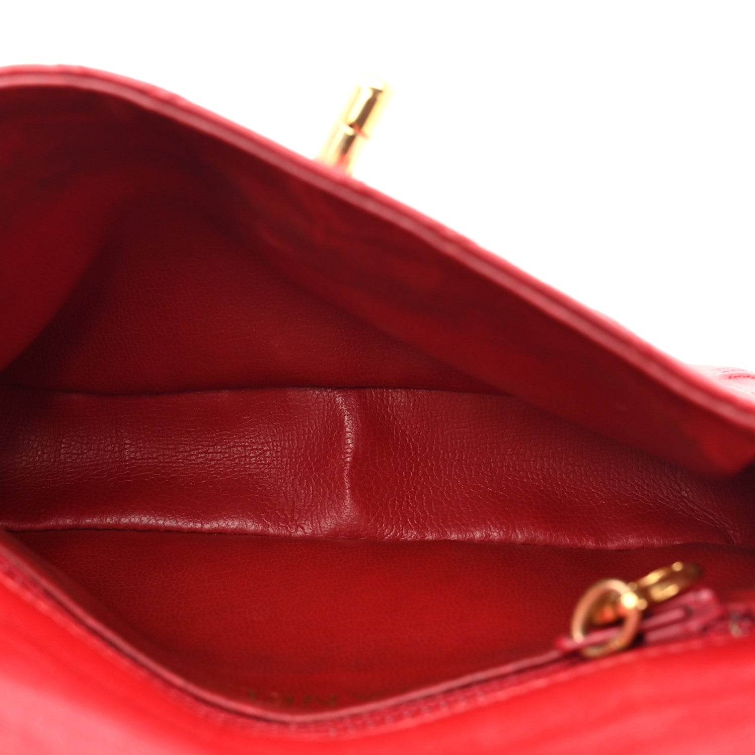 Chanel Lambskin Diamond Stitched Waist Chain Belt Flap Bag  85 34 Red 5 of 14