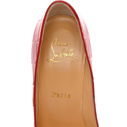 Christian Louboutin Calfskin Alligator Embossed Pigalle Follies 100 Pumps 37 Loubi 6 of 13