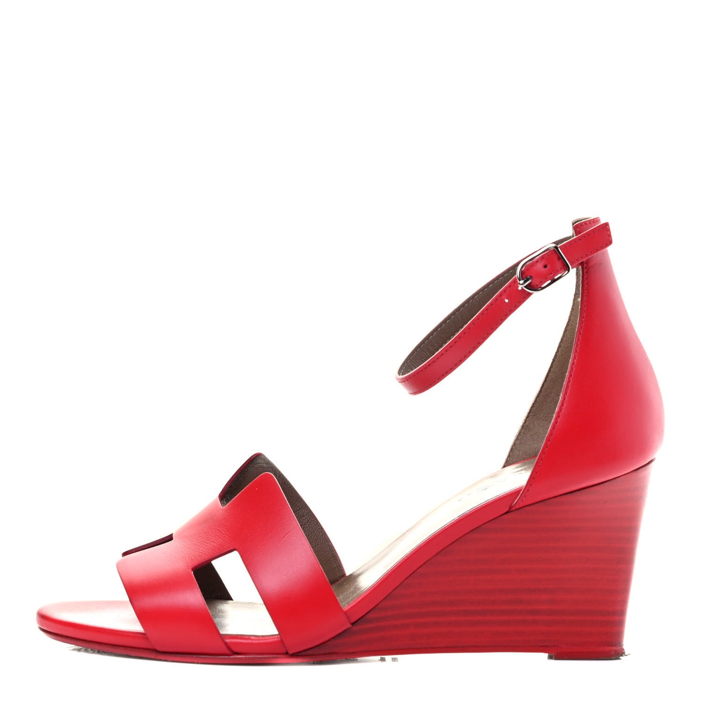 Calfskin Legend Wedge Sandals 40 Pavot