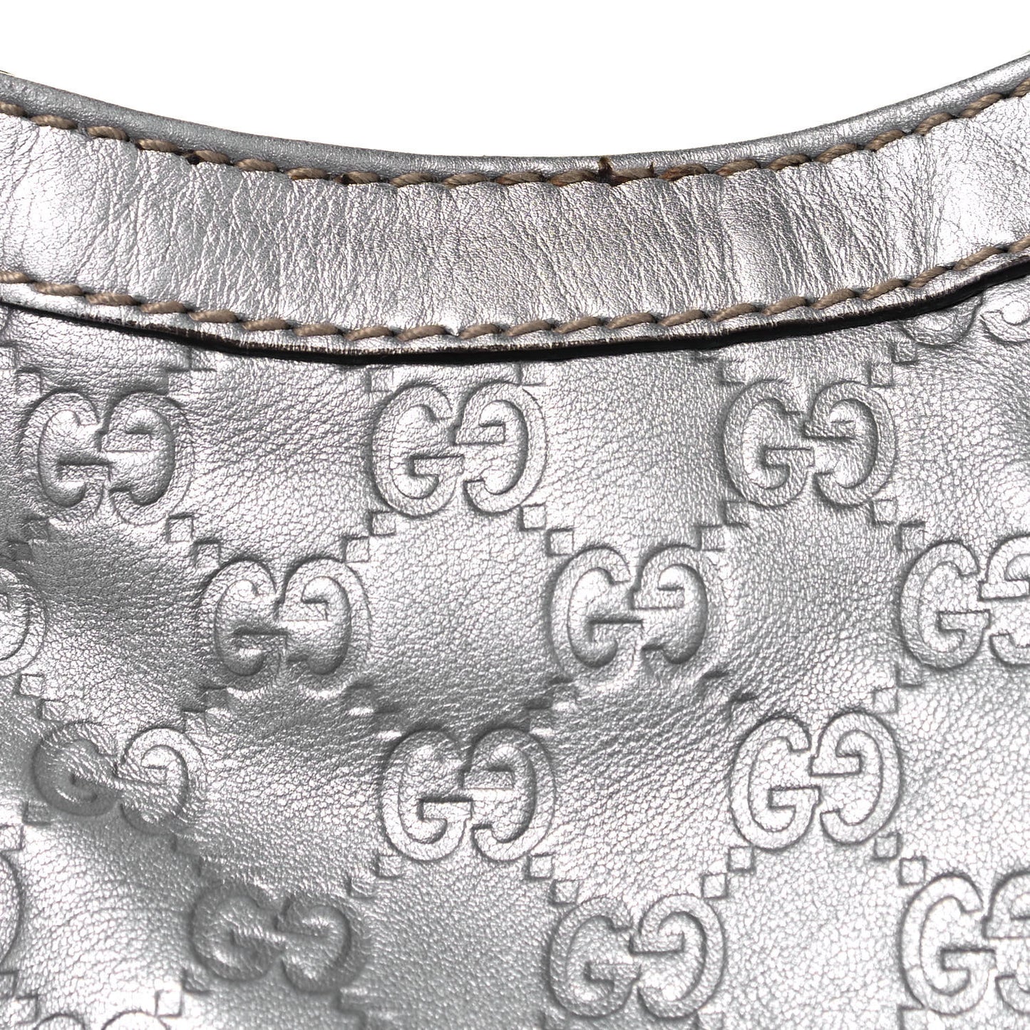 Guccissima Large Sukey Tote Silver