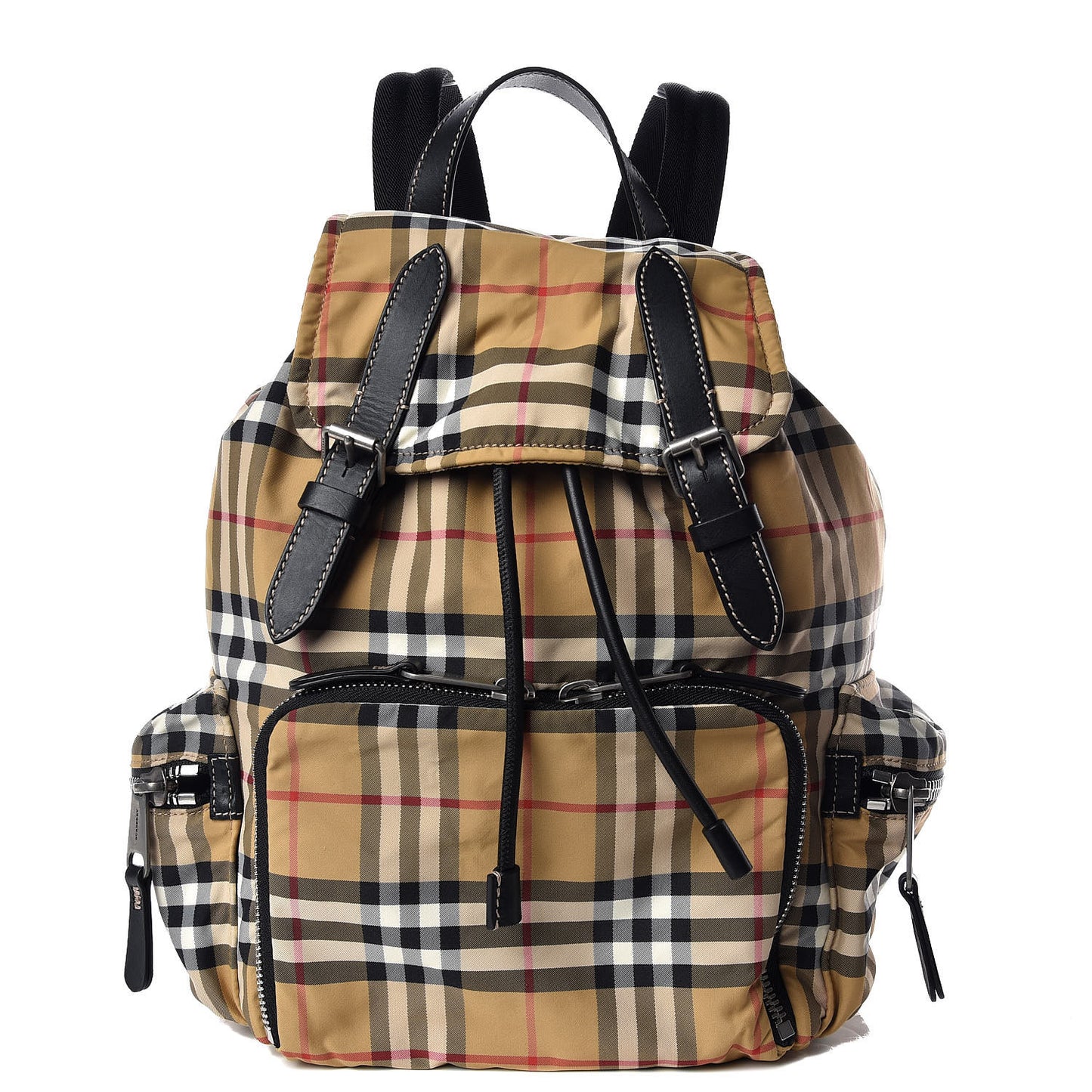 Nylon Vintage Check Medium Rucksack Backpack Antique Yellow