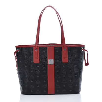 MCM Visetos Medium Liz Reversible Shopper Tote Black Red 3 of 19