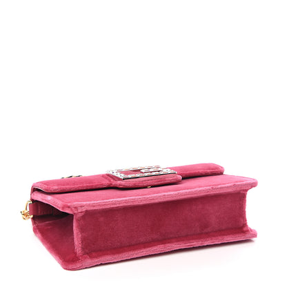 Gucci Velvet Crystal Square G Shoulder Bag Light Raspberry Rose 3 of 9