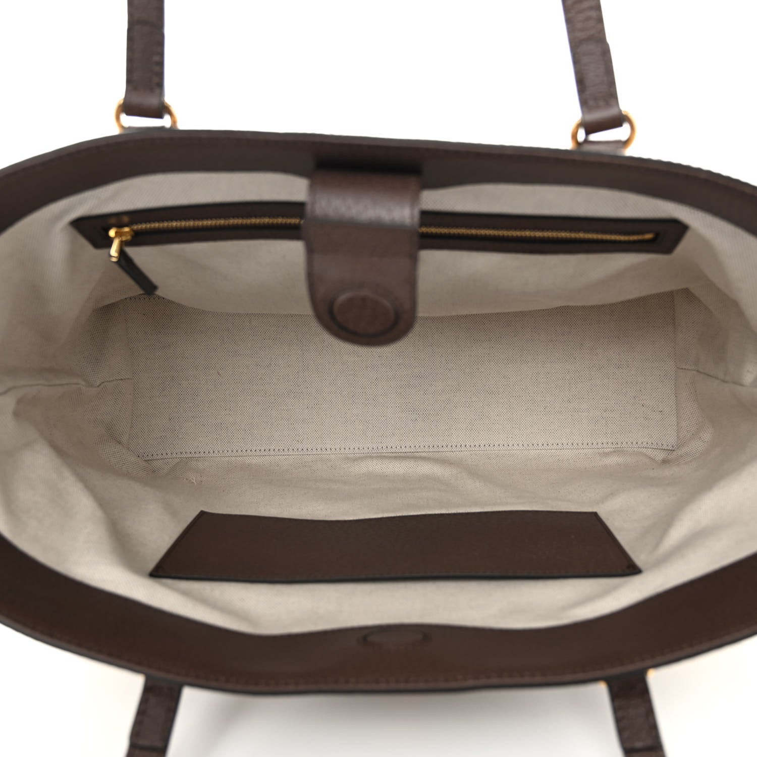 Gucci Monogram Jumbo GG Textured Dollar Calfskin Web Medium Ophidia Shopping Tote Camel Ebony 5 of 10