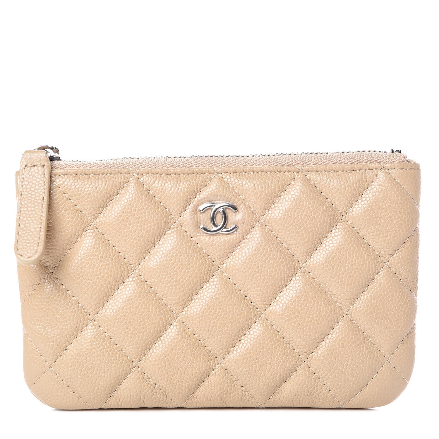 Chanel Caviar Quilted Small Cosmetic Case Beige 1 of 9
