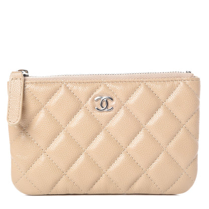 Chanel Caviar Quilted Small Cosmetic Case Beige 1 of 9
