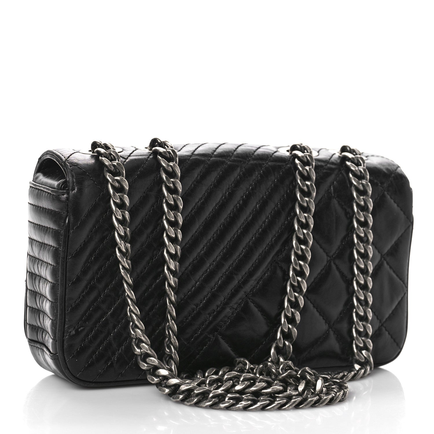 Chanel Glazed Calfskin Quilted Small Coco Boy Flap Black 3 of 9