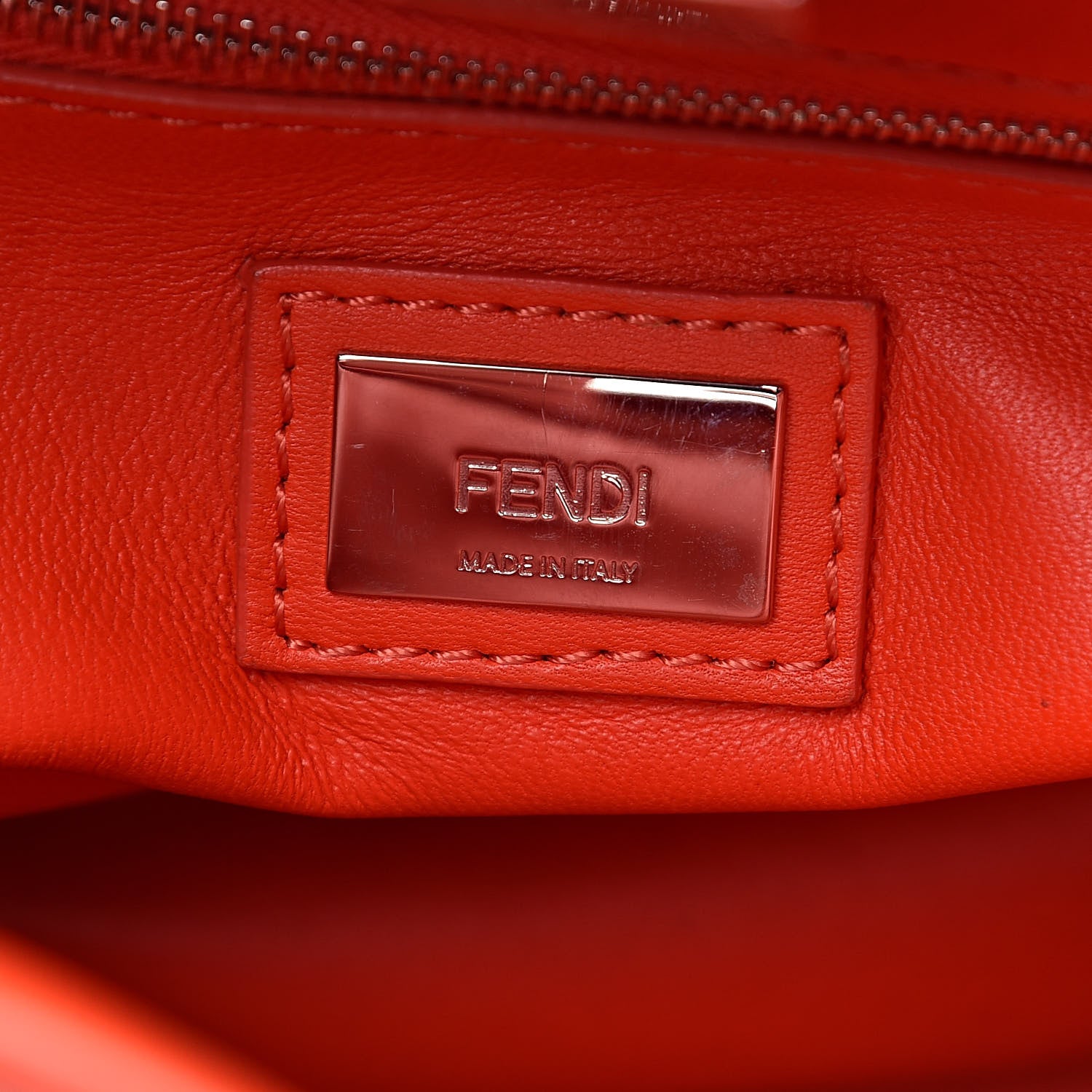 Fendi Nappa Mini Peekaboo Iconic Satchel Papavero 6 of 16