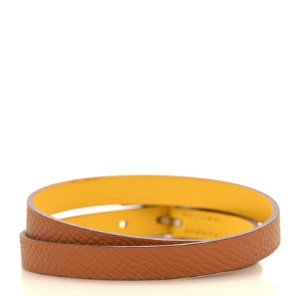Hermes Epsom Swift Behapi Double Tour Bracelet T5 Gold Jaune Ambre 3 of 5