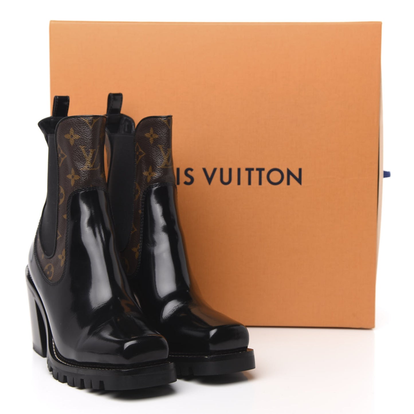 Patent Monogram Limitless Ankle Boots 41 Black