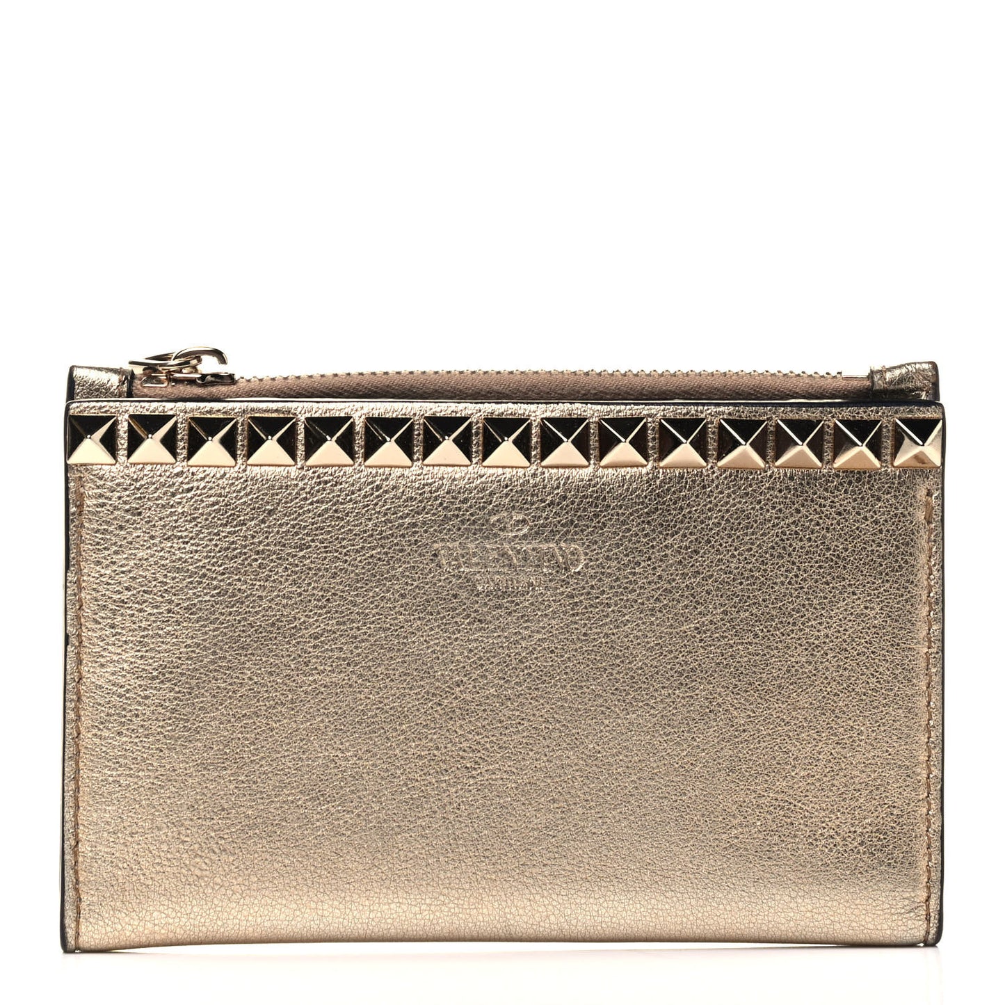 Metallic Rockstud No Limit Coin Case Card Holder Gold