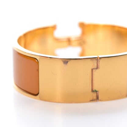 Hermes Enamel Wide Clic Clac H Bracelet PM Jaune Madras 5 of 9