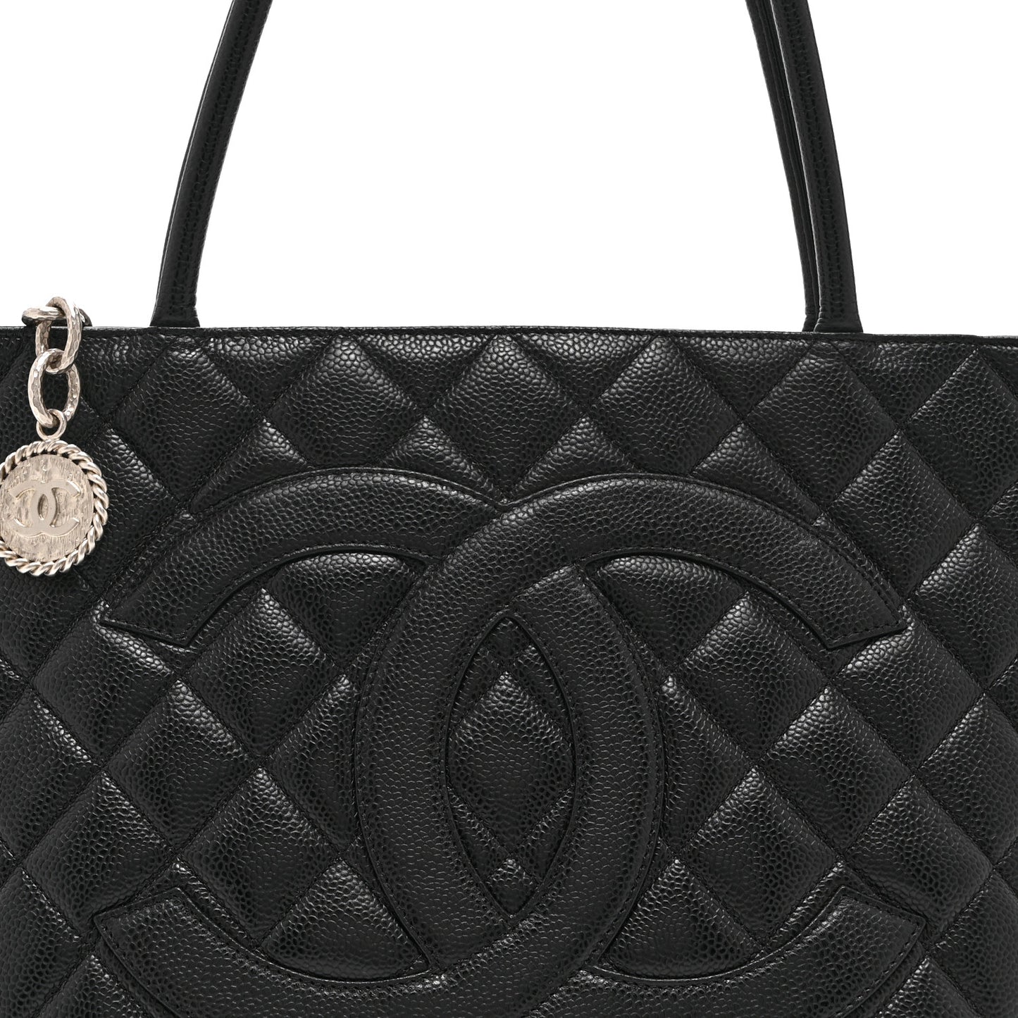 Caviar Quilted Medallion Tote Black
