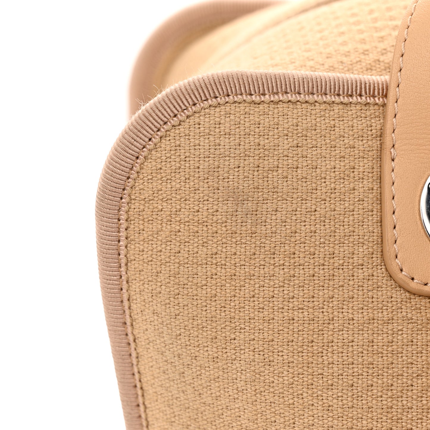 Canvas Deauville Bowling Bag Beige
