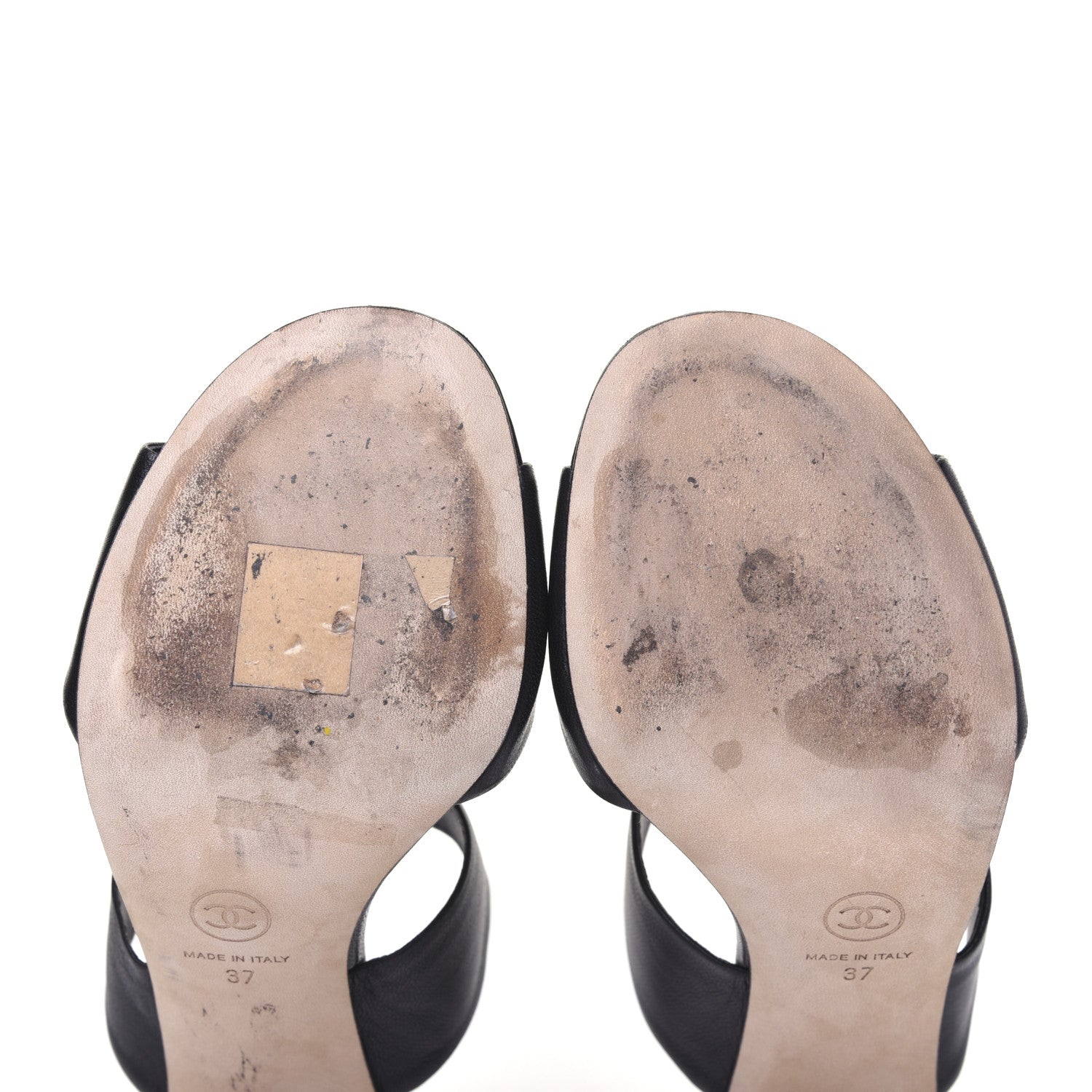 Chanel Lambskin Pearl Sandal Mules 37 Black 7 of 12