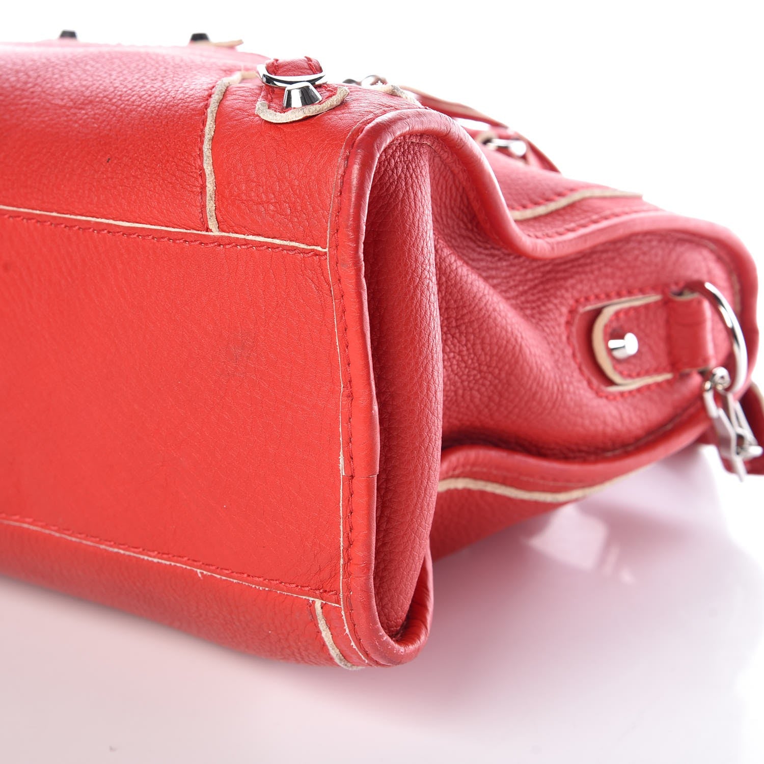Balenciaga Supple Grained Calfskin Classic Silver Hardware Highlight City Rouge Fraise 10 of 10