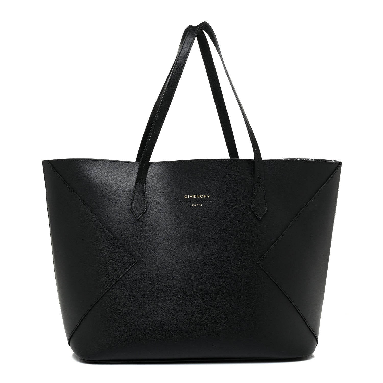 Givenchy Smooth Calfskin Wing Shopper Tote Black White 1 of 15