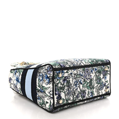 Christian Dior Canvas Embroidered Print Medium Lady D-Lite Blue Multicolor 4 of 11