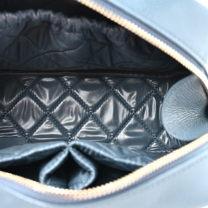 Chanel Caviar Quilted Medium Curvy Pouch Cosmetic Case Blue 5 of 8