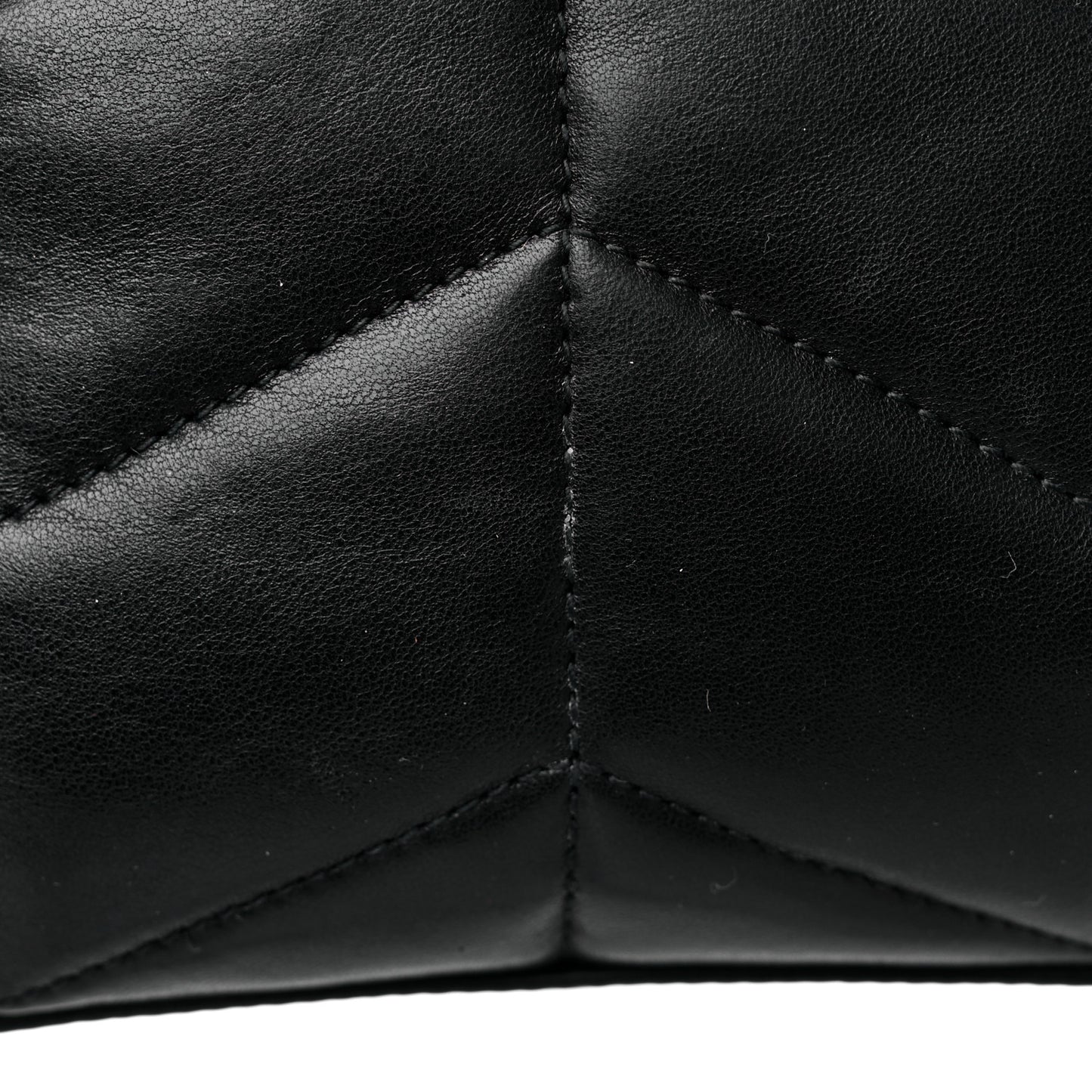 Lambskin Quilted Toy Loulou Puffer Monogram Chain Satchel Black