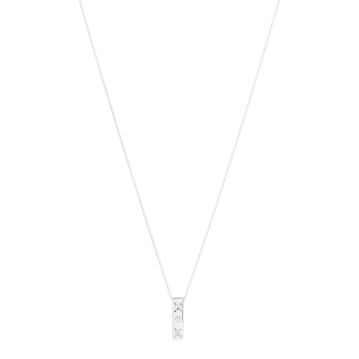 Sterling Silver Diamond Paloma Picasso Love and Kisses Bar Pendant Necklace