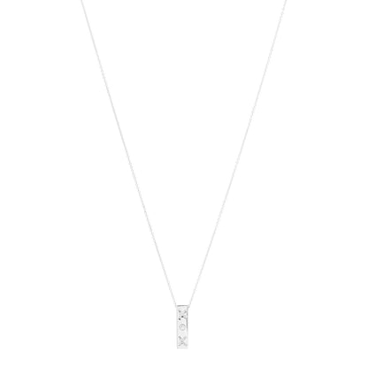 Tiffany Sterling Silver Diamond Paloma Picasso Love and Kisses Bar Pendant Necklace 1 of 5