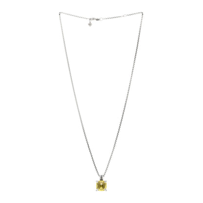 David Yurman Sterling Silver Diamond Lemon Citrine 11mm Chatelaine Pendant Necklace 3 of 4