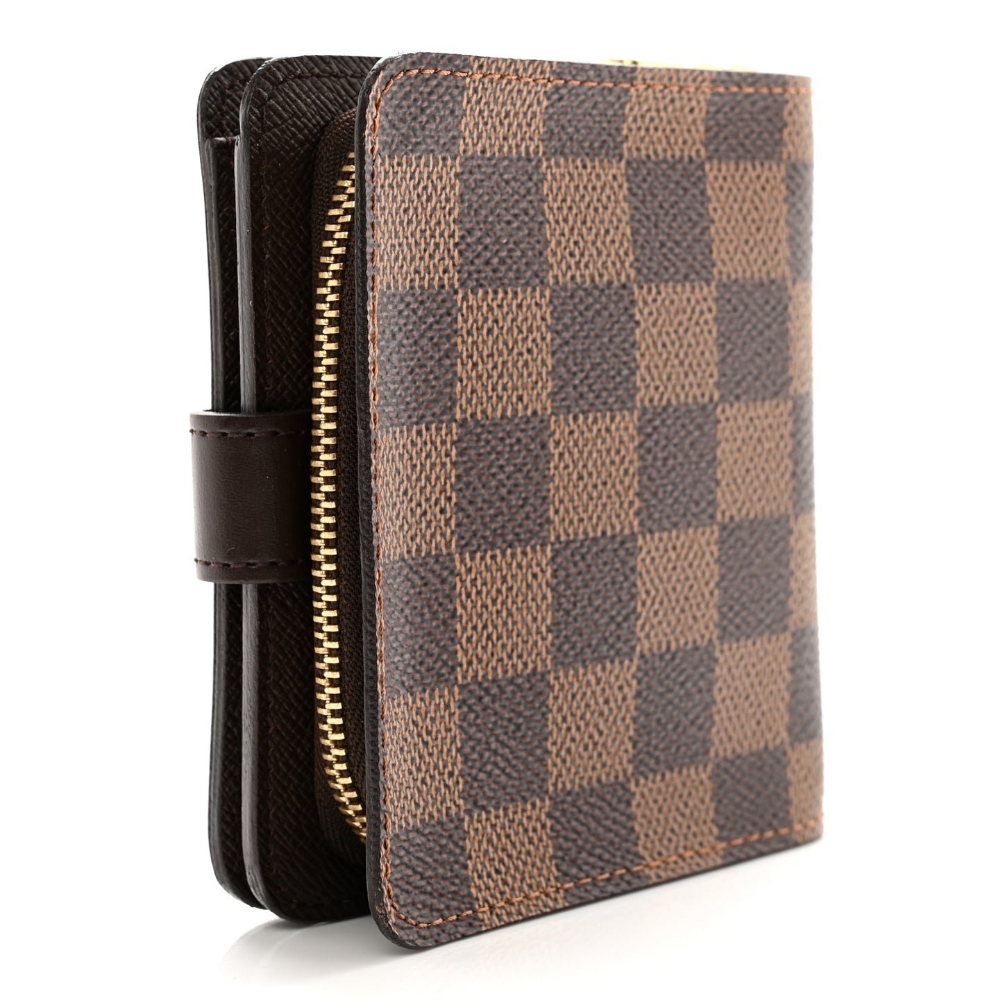 Damier Ebene Zippe Zipped Compact Wallet