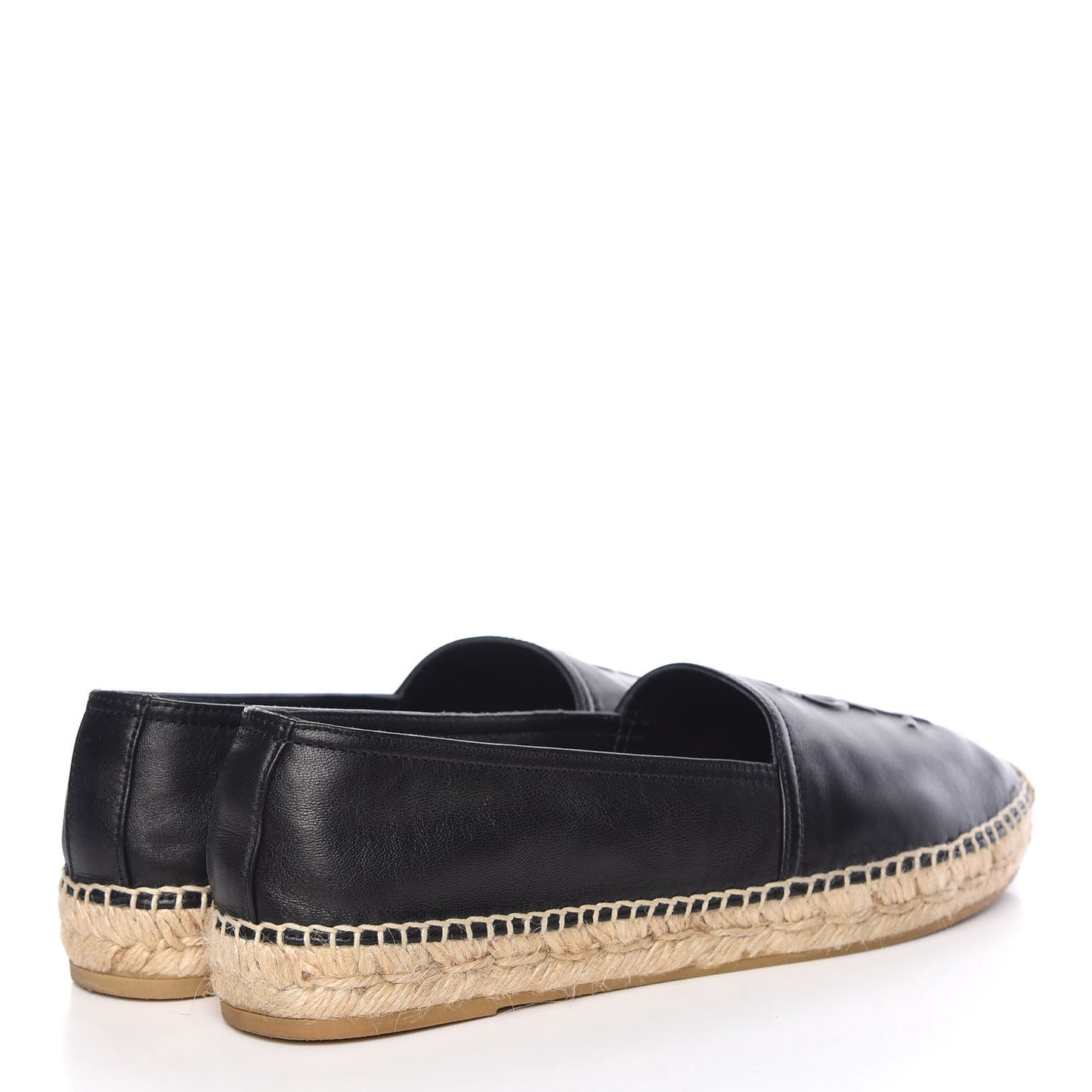 Lambskin Monogram Espadrilles 37 Black
