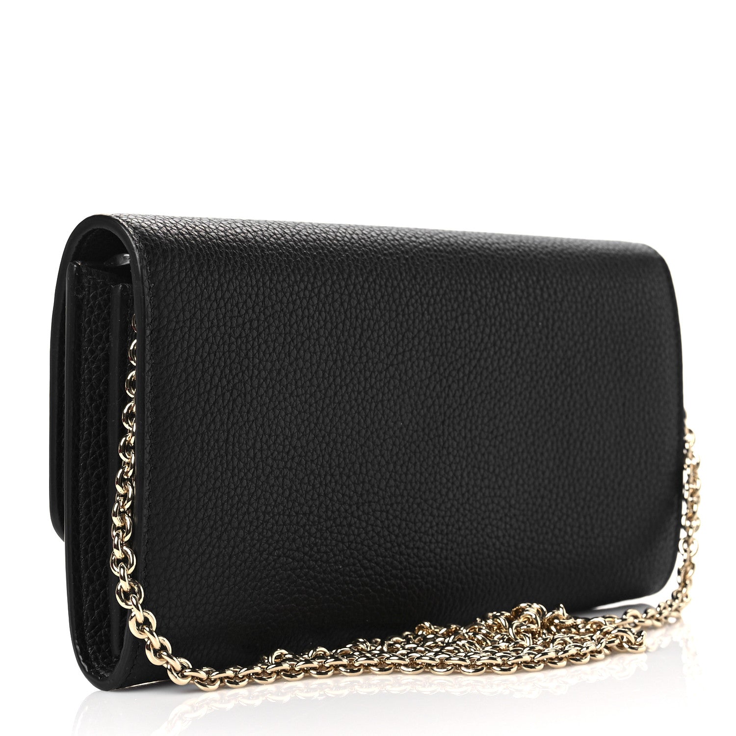 Salvatore Ferragamo Calfskin City Wallet On Chain Black 3 of 6
