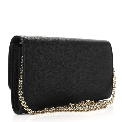 Salvatore Ferragamo Calfskin City Wallet On Chain Black 3 of 6