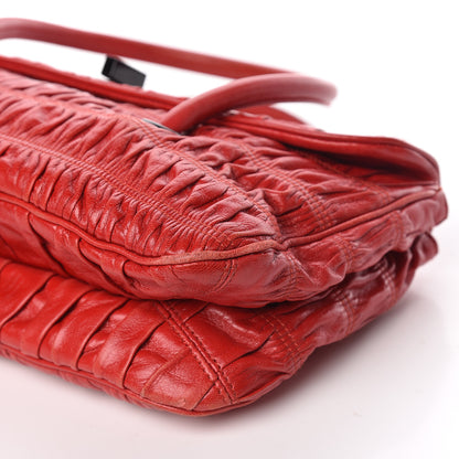 Prada Capretto Gaufre Flap Bag Rosso 13 of 18