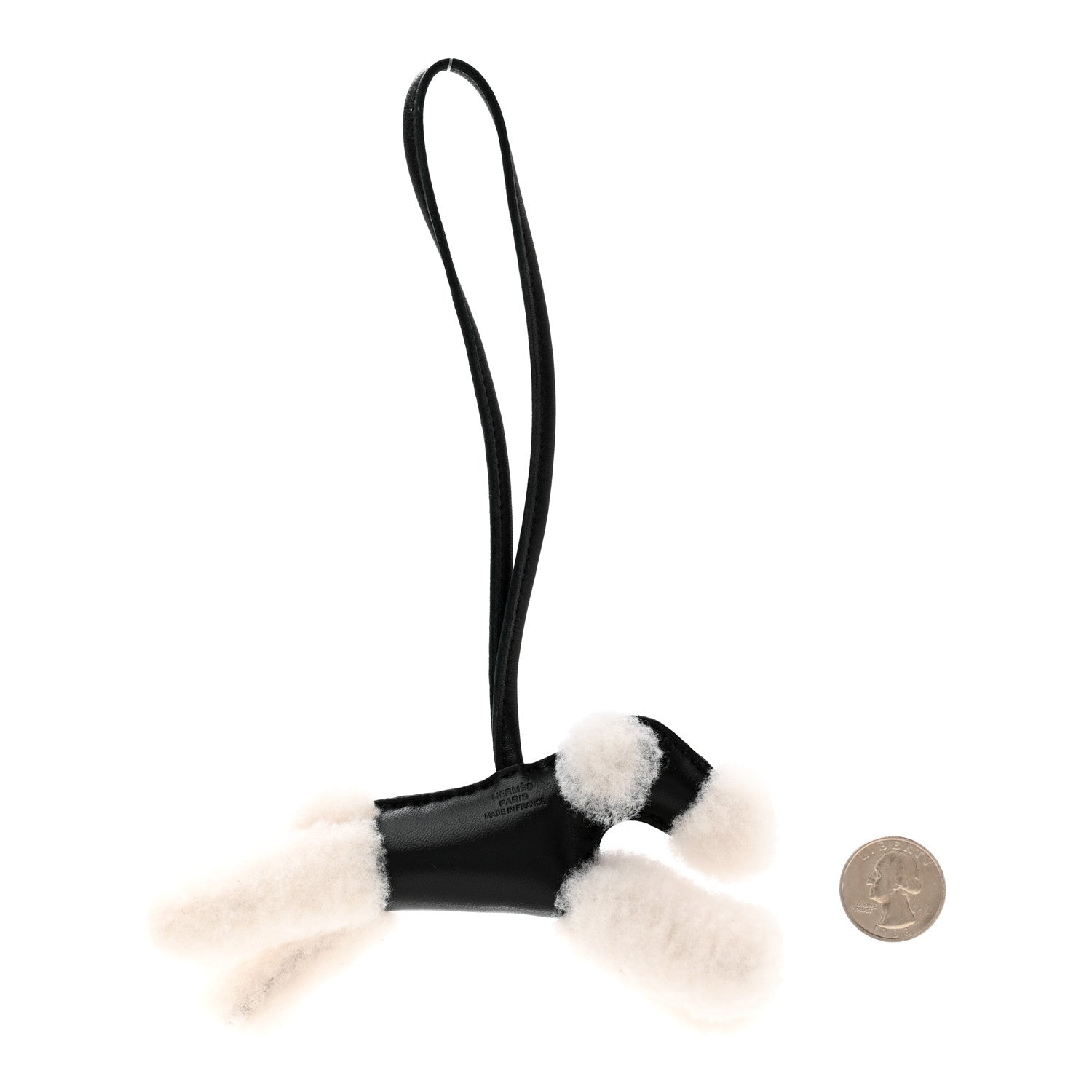 Hermes Milo Lambskin Shearling Budy Charm Black 2 of 4