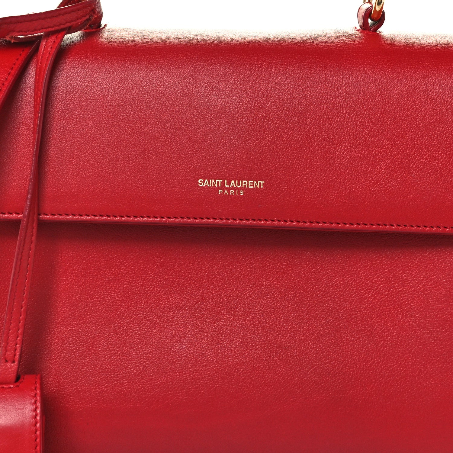 Saint Laurent Calfskin Small Moujik Top Handle Bag Lipstick Red 8 of 10