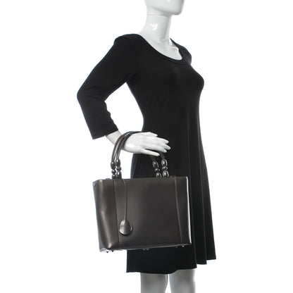 Christian Dior Patent Chrome Beaded Malice Tote Grey 2 of 14