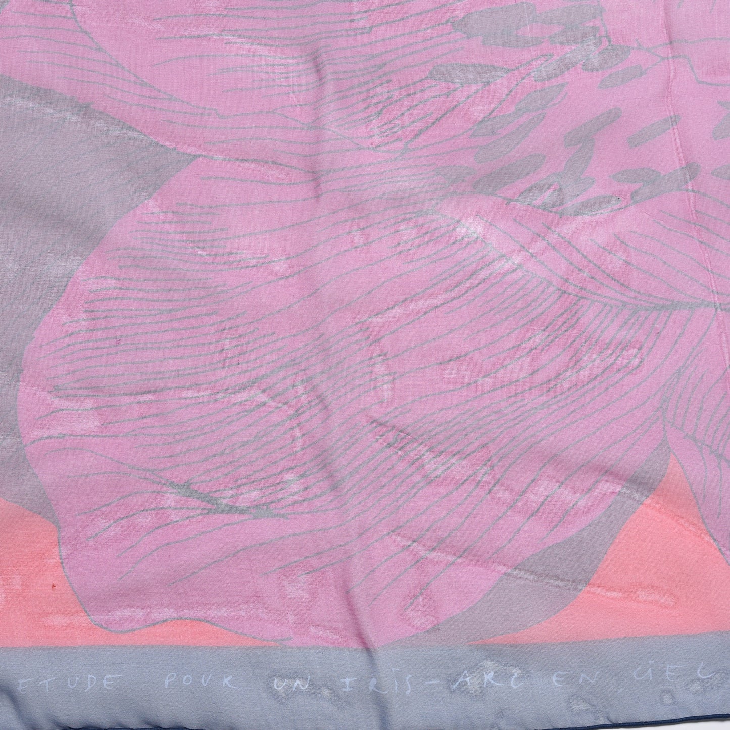Silk Mousseline Etude Un Iris Arc Shawl 140 Marine Fuchsia Rouge