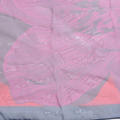Hermes Silk Mousseline Etude Un Iris Arc Shawl 140 Marine Fuchsia Rouge 4 of 5