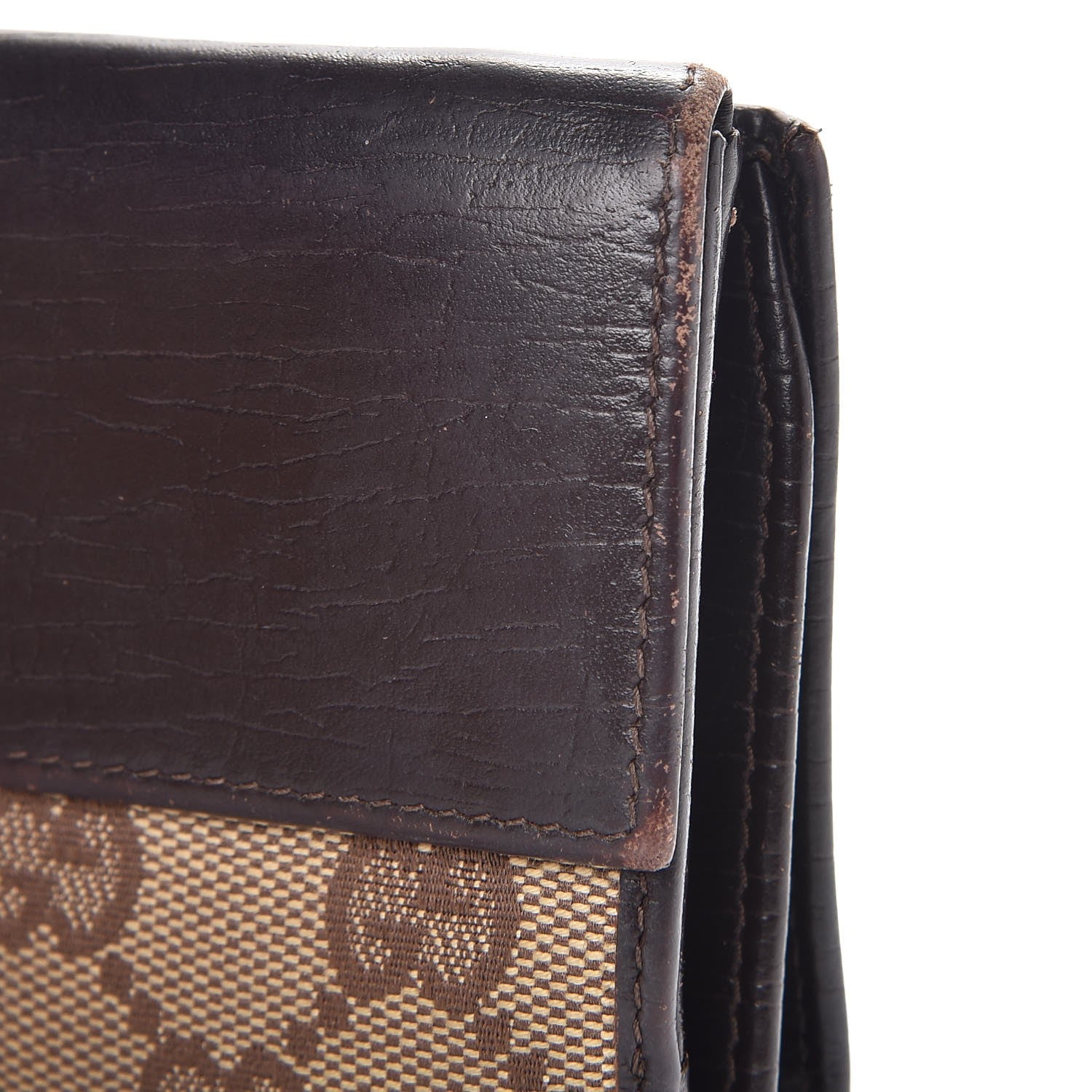 Gucci Monogram Calfskin Web Blake Continental Wallet Brown 9 of 13