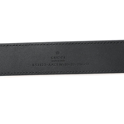Gucci Patent Calfskin Crystal Interlocking G Belt 80 32 Black 3 of 4