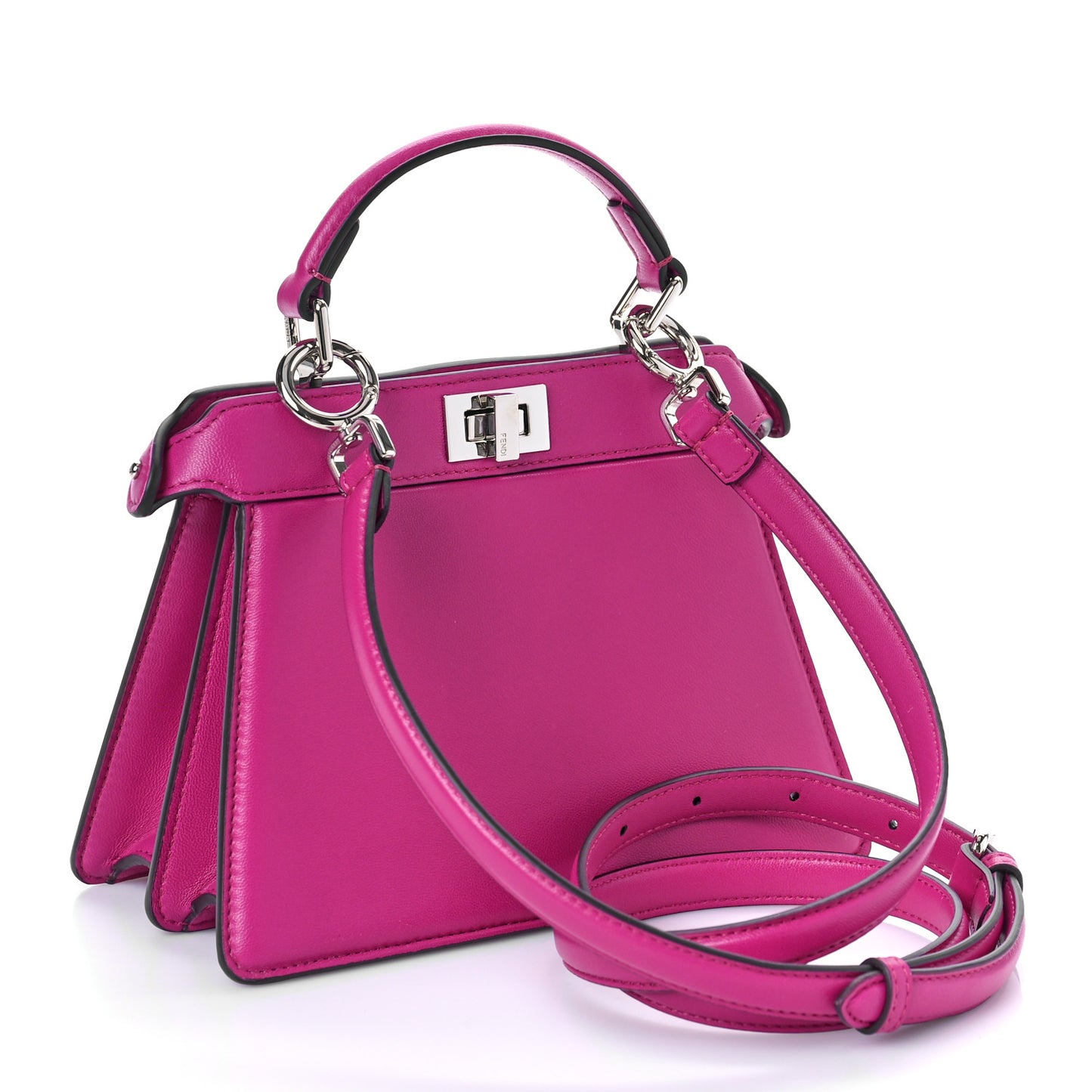 Shiny Nappa Petite Peekaboo I SEE U Satchel Magenta