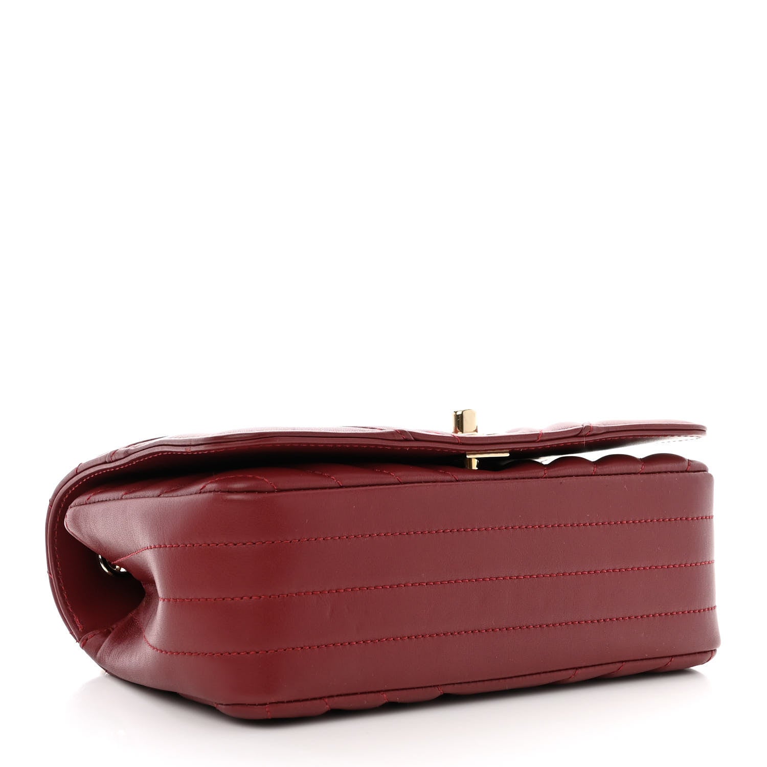 Chanel Calfskin Chevron Quilted Mini Statement Flap Burgundy 4 of 12