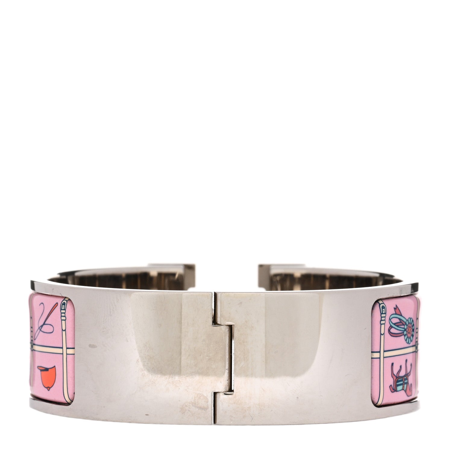 Hermes Enamel Printed Wide Couvertures et Tenues de Jour Clic Clac H Bracelet PM Color Patch 3 of 4