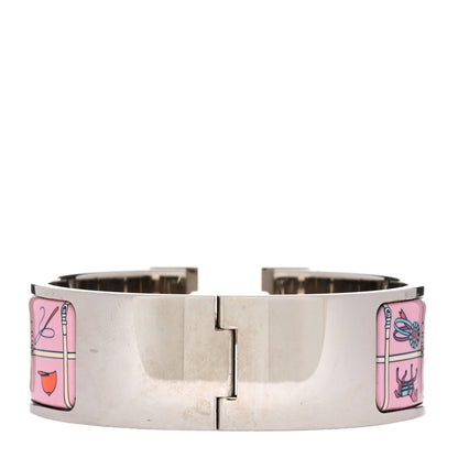 Hermes Enamel Printed Wide Couvertures et Tenues de Jour Clic Clac H Bracelet PM Color Patch 3 of 4