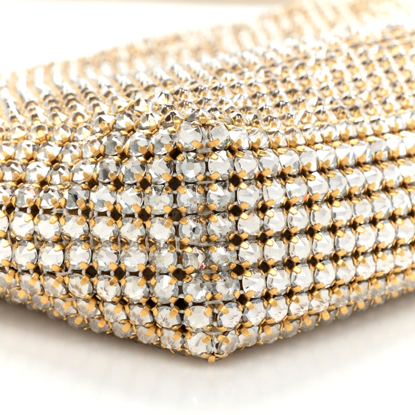 Crystal Strass Embellished Satin Suzanne Shoulder Bag Silver