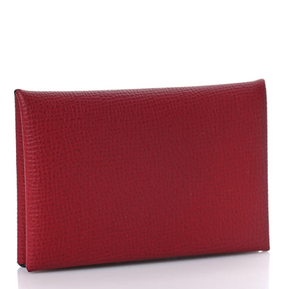 Hermes Epsom Verso Calvi Card Case Rouge Grenat Mauve Sylvestre 3 of 10